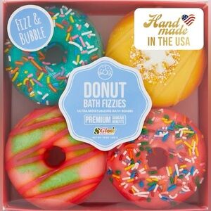 NEW and Bubble, Donut Bath Fizzies (4-Pack) - Bath Bomb Set